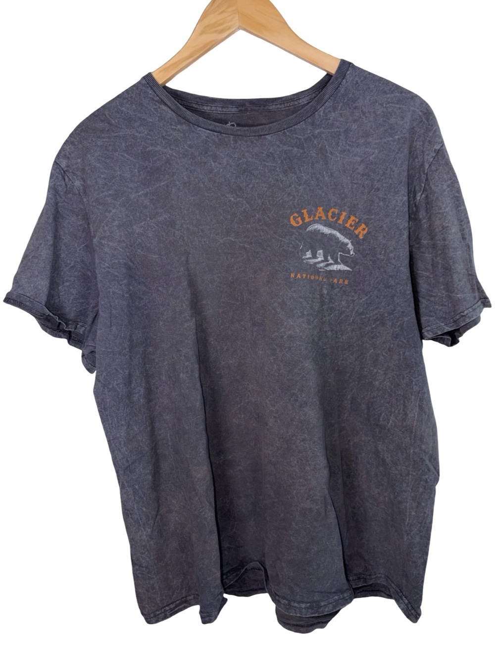 Glacier National park grey distressed short sleeve t shirt size xl